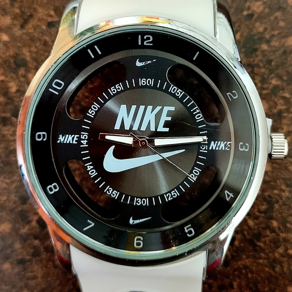 Nike Watch Hollow Analog Sports Silicone Band White Adult Size Men's